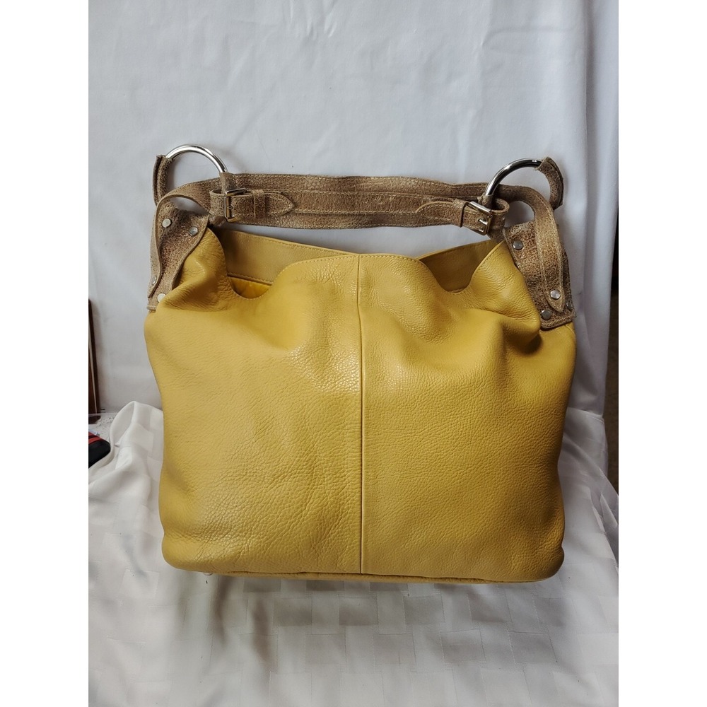 Raquel Rocha Bolsas e Large Shoulder‎ Bag Leather Mustard Tote Made In Brazil